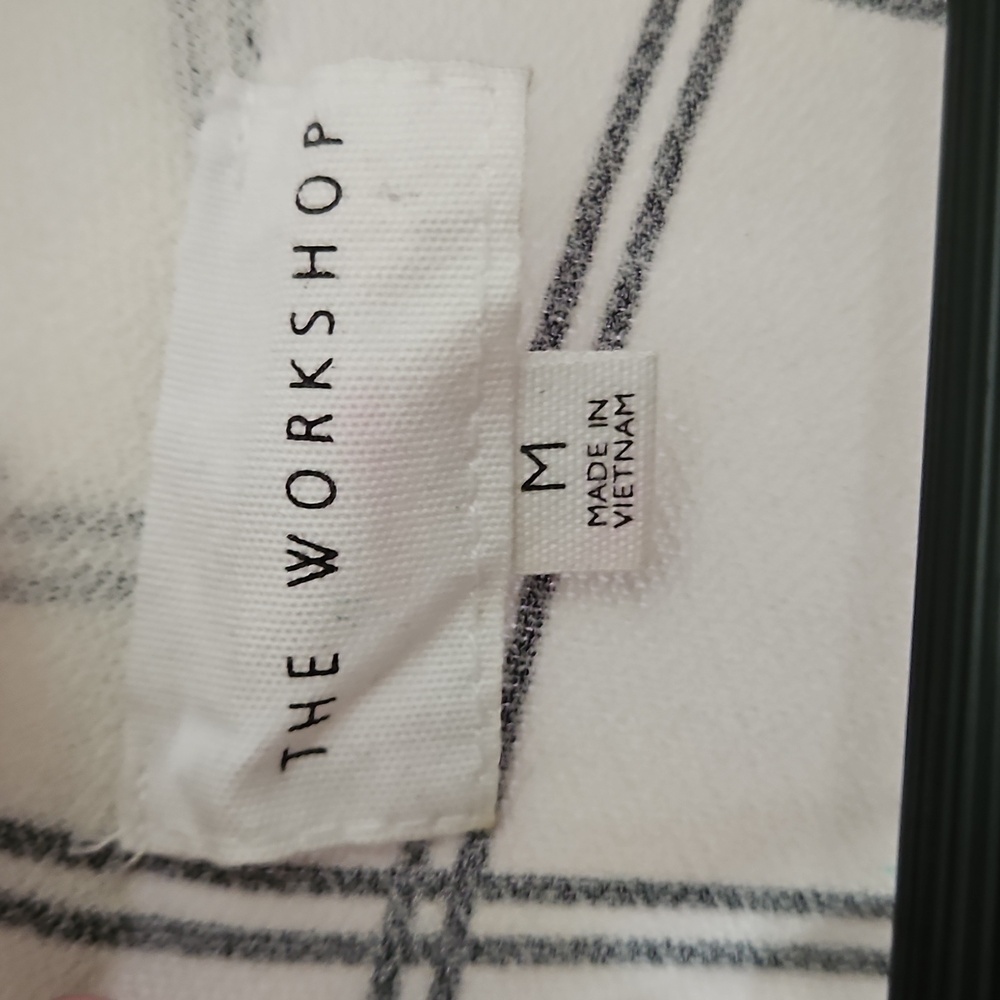 The Workshop Black White Windowpane Pattern Top Sz Med - Picture 7 of 11